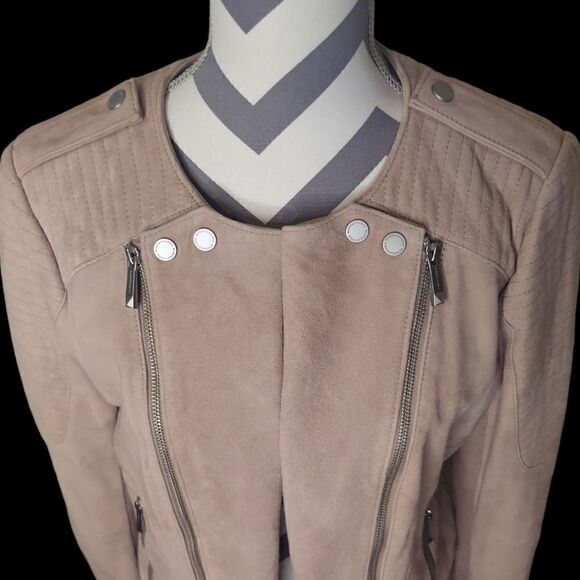 BCBG MAXAZRIA 'Joss' Blush Leather Jacket - Picture 6 of 14